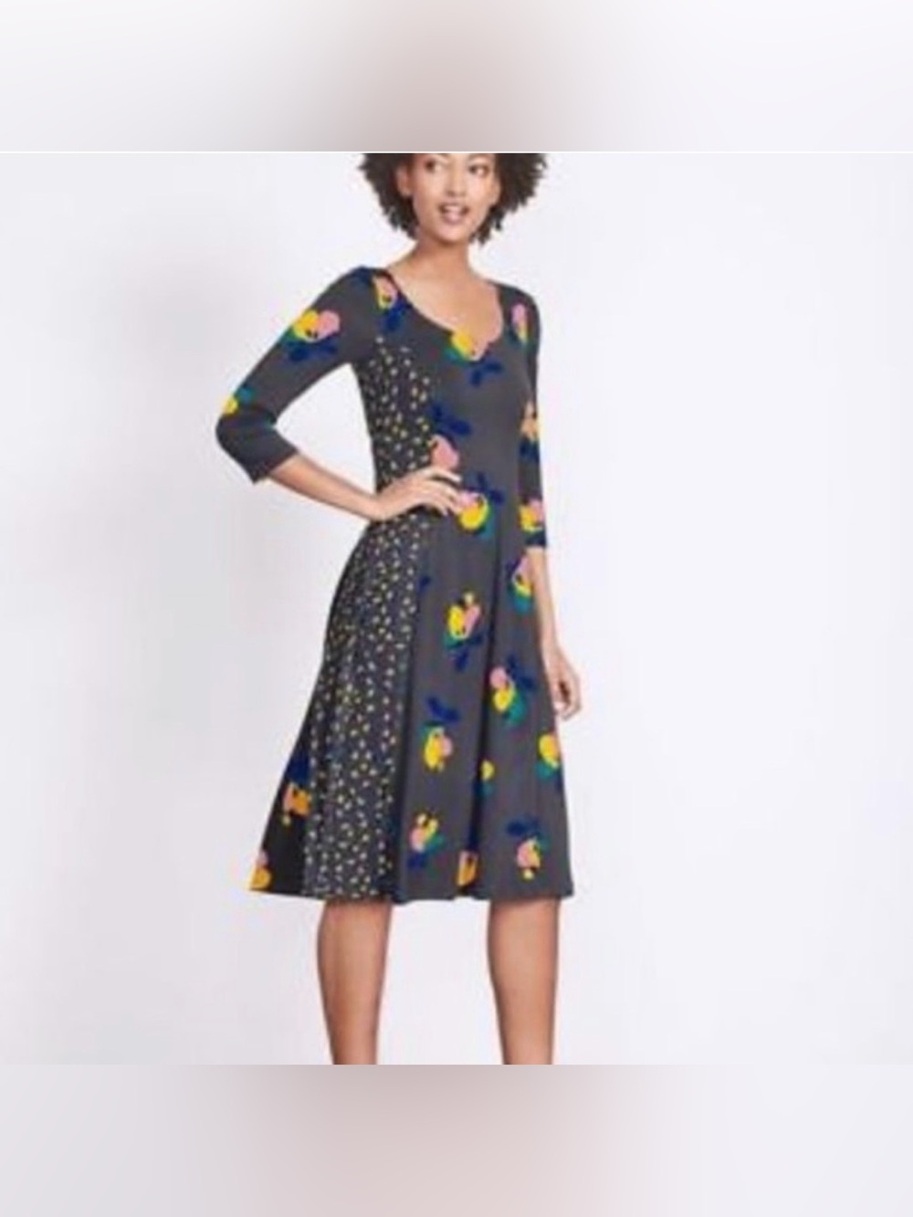 Boden Alannah Floral Jersey Dress Midi | UK 10 / US 6 | Excellent Condition